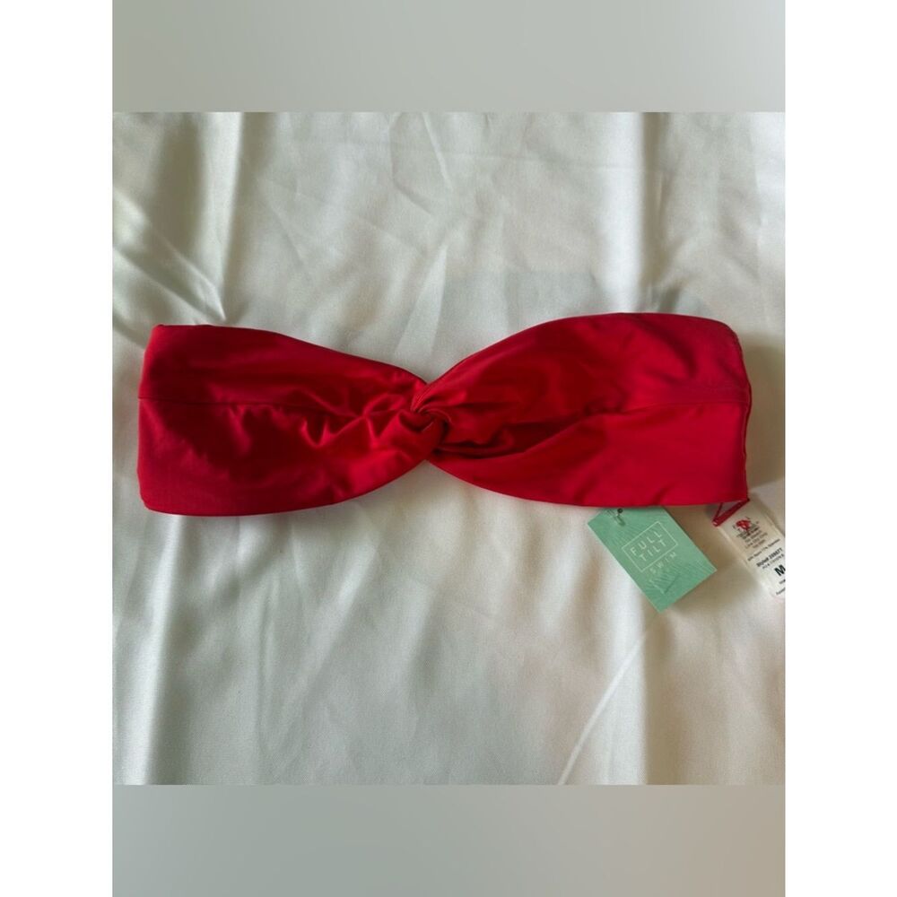 NWT Full Tilt (Tilly’s) Red Twist Bandeau Bikini Top | Strapless Size M - Picture 2 of 6